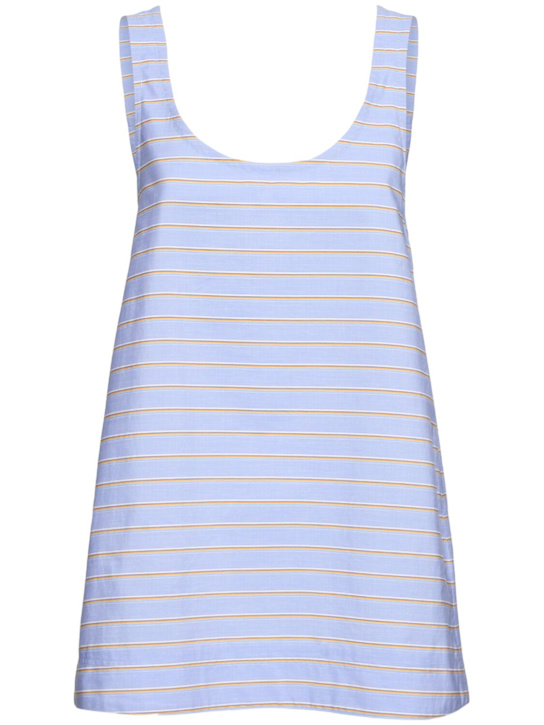 Striped cotton poplin tank top - Thumbnail 1