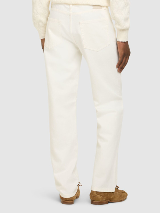 Zegna: Marble pure cotton pants - Bianco/Roccia - men_2 | Luisa Via Roma