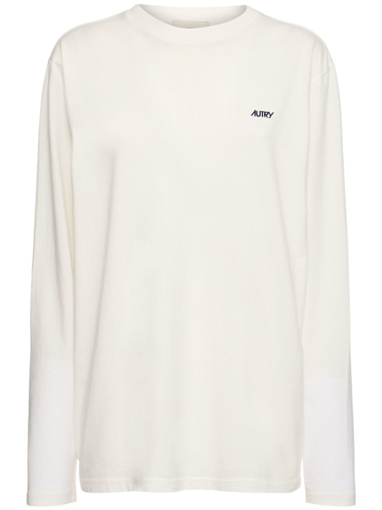 Autry: Long sleeve t-shirt - White - women_0 | Luisa Via Roma