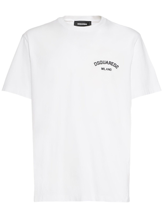 Dsquared2: Camiseta de algodón - Blanco - men_0 | Luisa Via Roma