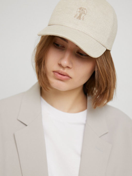 Brunello Cucinelli: Logo canvas hat - women_1 | Luisa Via Roma