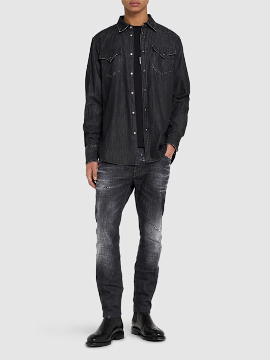 Dsquared2: Skater jeans - Black - men_1 | Luisa Via Roma