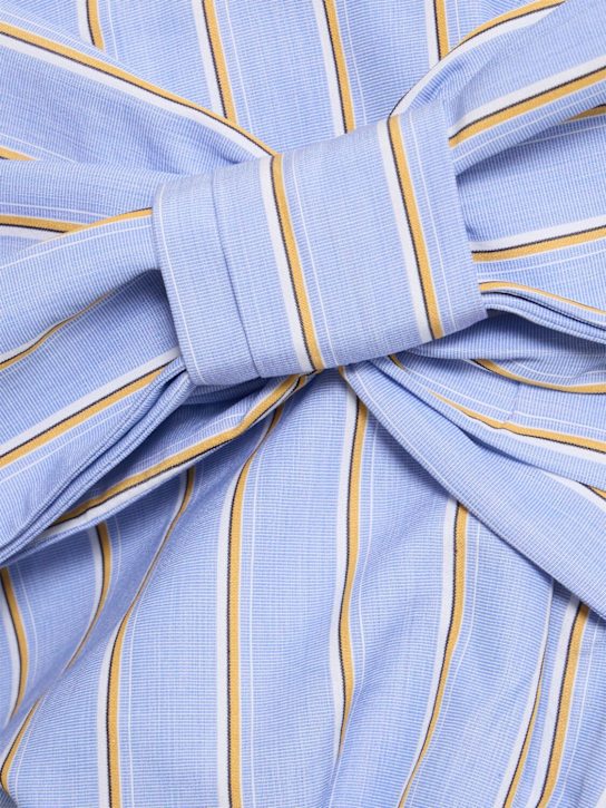 Rabanne: Striped cotton poplin shorts - Blue/Multi - women_4 | Luisa Via Roma