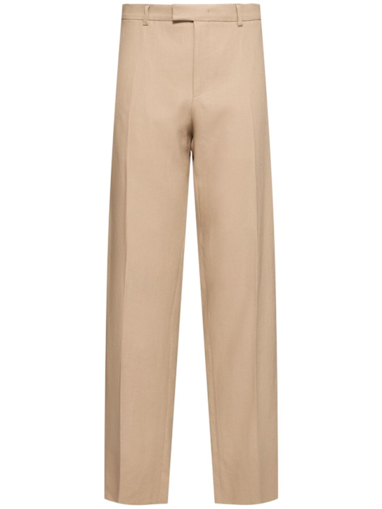 Zegna: Oasi linen pants - Light Beige - men_0 | Luisa Via Roma