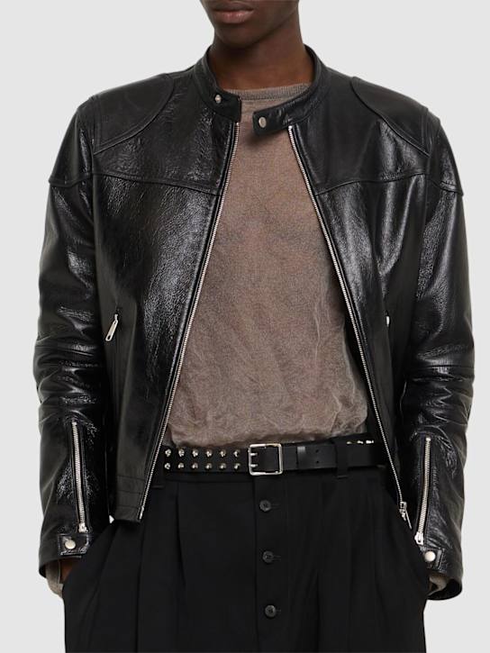 Dsquared2: 30mm leather belt - Black - men_1 | Luisa Via Roma