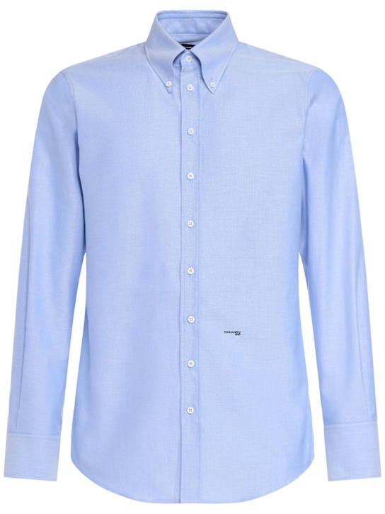 Dsquared2: Easy Slim 70s B. Down衬衫 - 浅蓝色 - men_0 | Luisa Via Roma