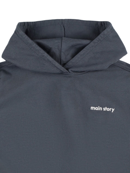 Main Story: Embroidered cotton hooded sweatshirt - Dark Grey - kids-boys_1 | Luisa Via Roma