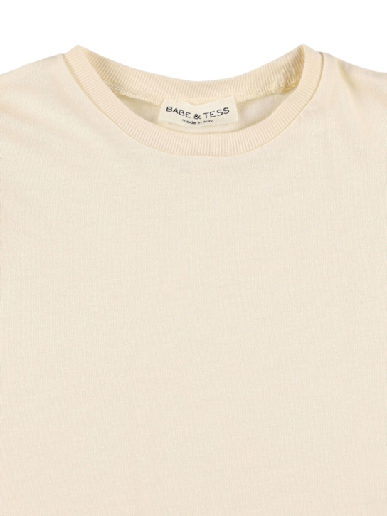Babe & Tess: Cotton jersey top - Off White - kids-girls_1 | Luisa Via Roma