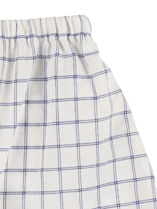 Babe & Tess: Check cotton blend shorts - White/Blue - kids-boys_1 | Luisa Via Roma