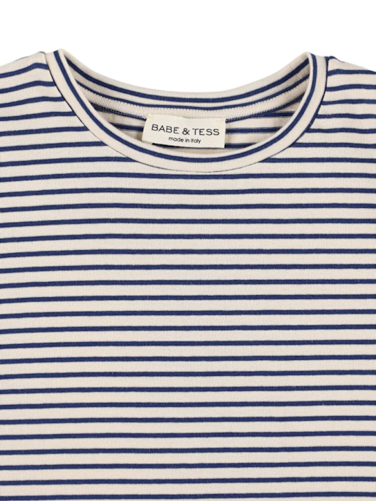 Babe & Tess: 条纹混棉平纹针织T恤 - kids-girls_1 | Luisa Via Roma