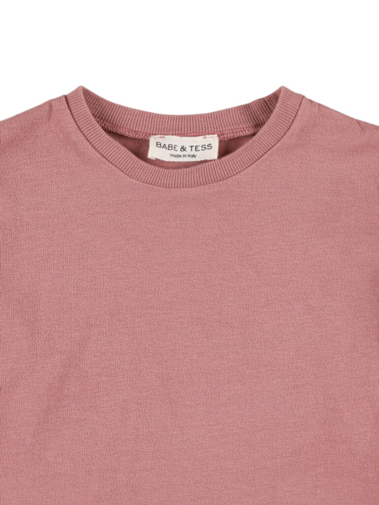 Babe & Tess: コットンジャージートップ - ヴィンテージピンク - kids-girls_1 | Luisa Via Roma