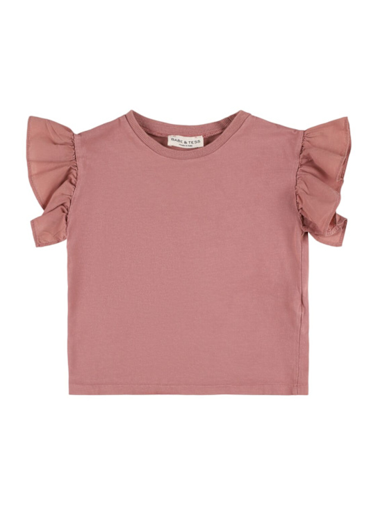 Babe & Tess: コットンジャージートップ - ヴィンテージピンク - kids-girls_0 | Luisa Via Roma
