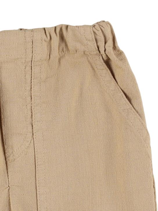 Babe & Tess: Stretch cotton pants - Camel - kids-boys_1 | Luisa Via Roma