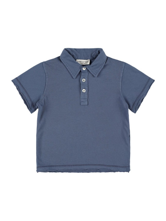 Babe & Tess: Cotton jersey polo shirt - Mavi - kids-boys_0 | Luisa Via Roma