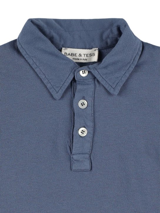 Babe & Tess: Cotton jersey polo shirt - Mavi - kids-boys_1 | Luisa Via Roma