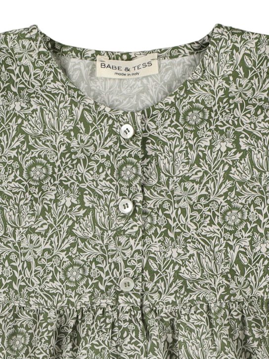 Babe & Tess: コットンブレンドワンピース - オリーブグリーン - kids-girls_1 | Luisa Via Roma