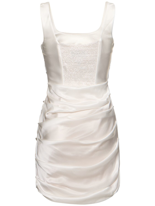 Giuseppe Di Morabito: Silk satin draped mini dress - White - women_3 | Luisa Via Roma