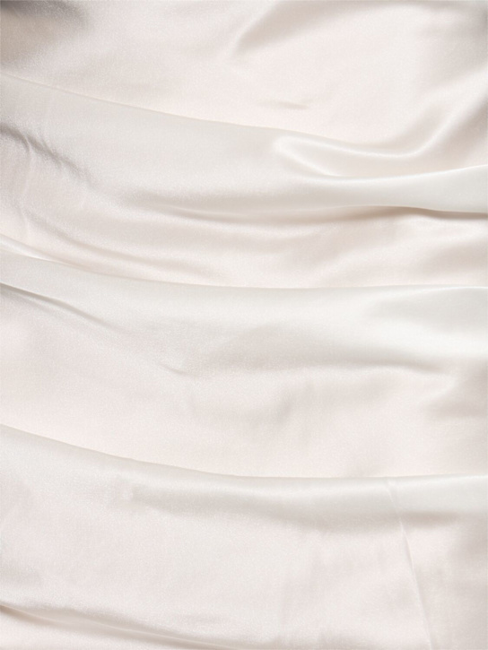 Giuseppe Di Morabito: Silk satin draped mini dress - White - women_4 | Luisa Via Roma