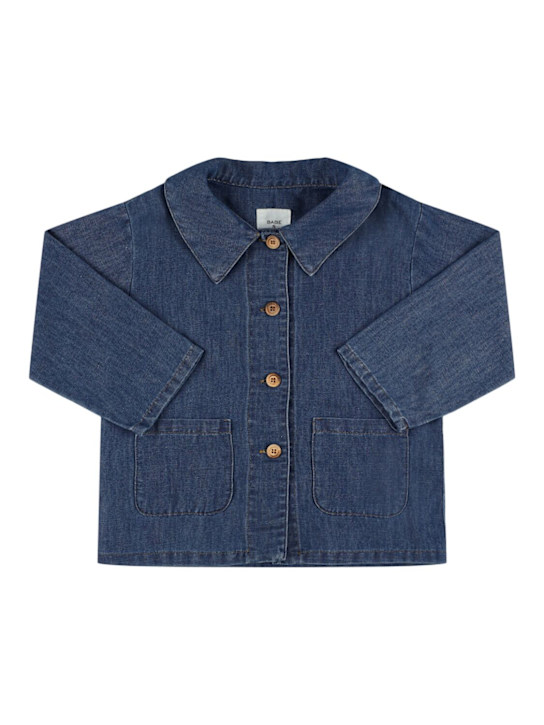 Babe & Tess: コットン＆リネンデニムジャケット - ブルー - kids-girls_0 | Luisa Via Roma