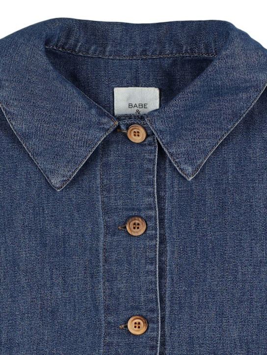 Babe & Tess: コットン＆リネンデニムジャケット - ブルー - kids-girls_1 | Luisa Via Roma