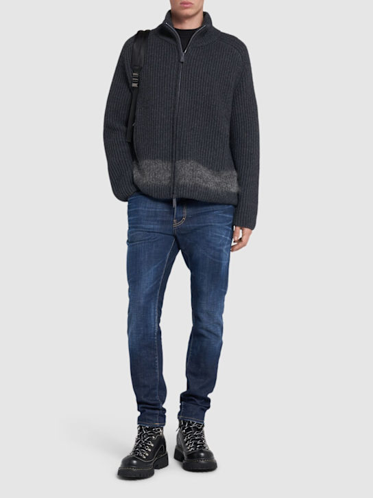 Dsquared2: Zipped cardigan - Grey - men_1 | Luisa Via Roma