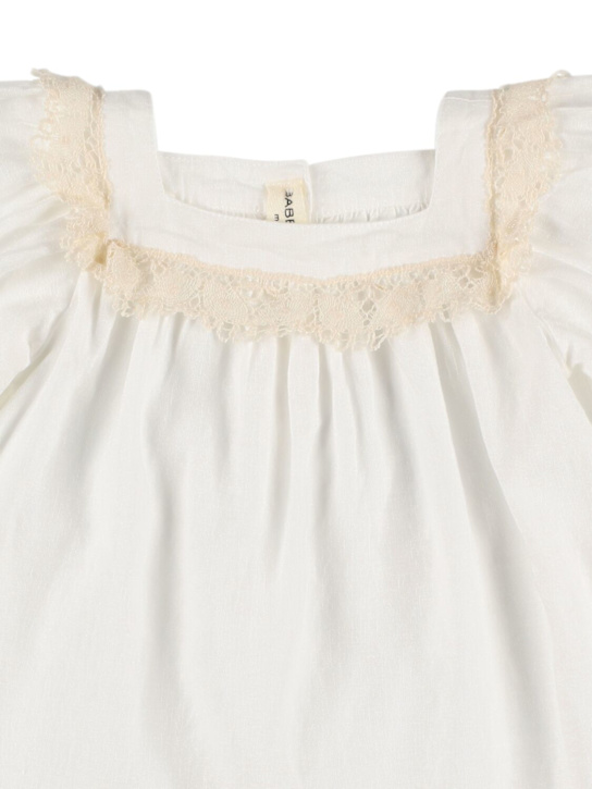 Babe & Tess: Vestito in misto lino - Bianco - kids-girls_1 | Luisa Via Roma