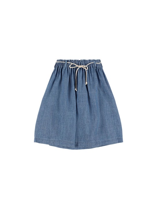 Babe & Tess: リヨセル＆リネンブレンドデニムスカート - ブルー - kids-girls_0 | Luisa Via Roma