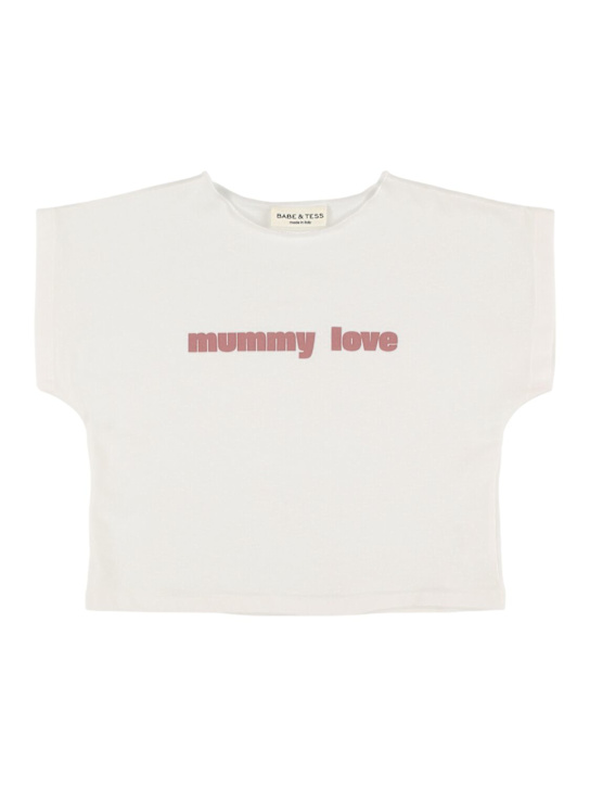 Babe & Tess: コットンブレンドTシャツ - ホワイト - kids-girls_0 | Luisa Via Roma