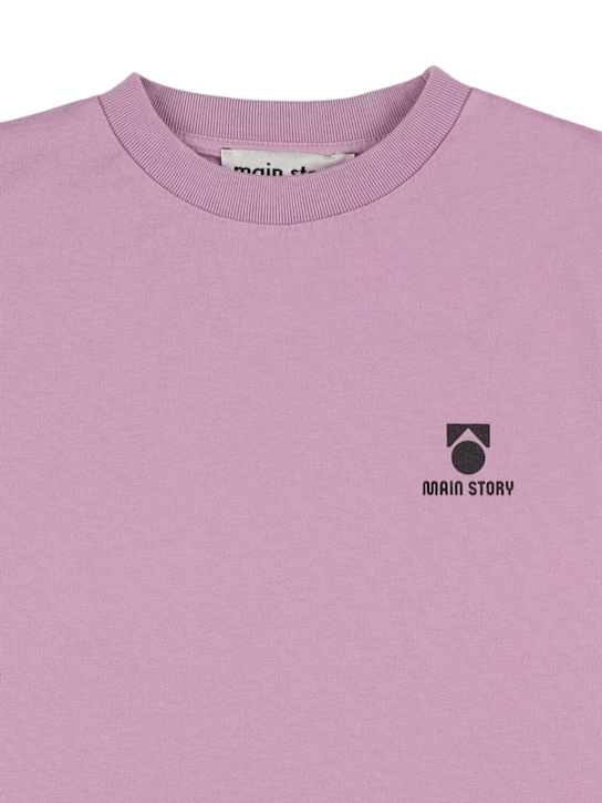 Main Story: Embroidered logo cotton jersey t-shirt - Light Purple - kids-boys_1 | Luisa Via Roma