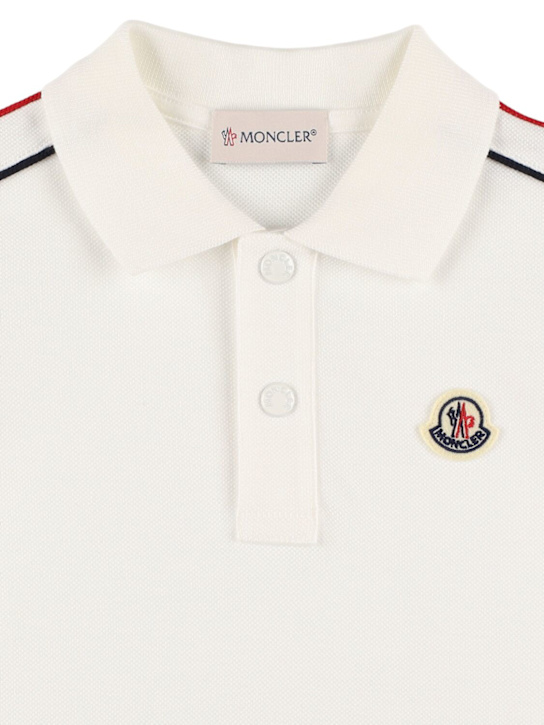 Moncler: Camiseta y shorts de algodón - Blanco/Azul - kids-boys_1 | Luisa Via Roma