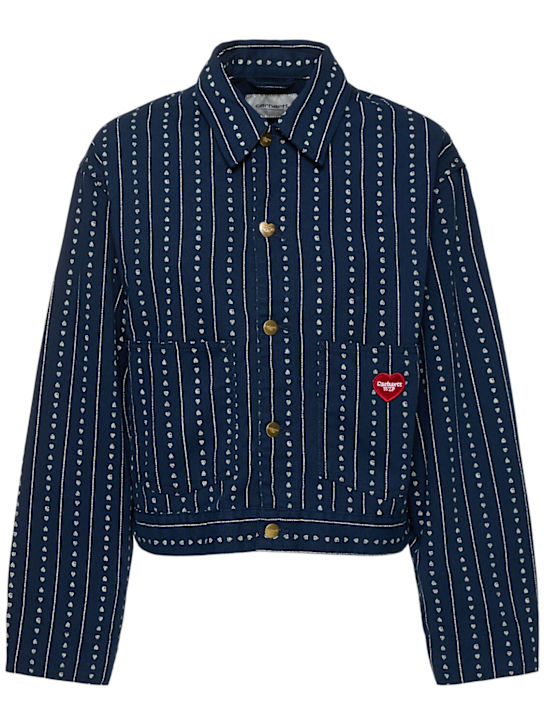 Carhartt WIP: Drewe jacket - Heart Blue Pins - women_0 | Luisa Via Roma