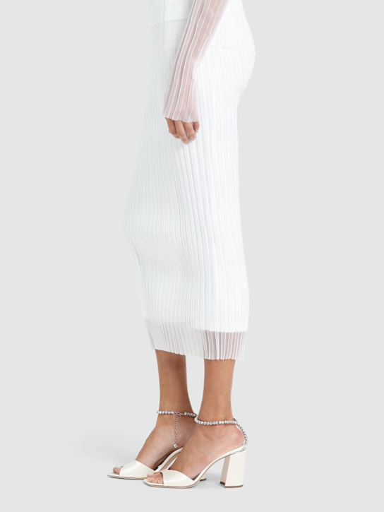 Jimmy Choo: 85mm Saeda satin sandals - Ivory - women_1 | Luisa Via Roma