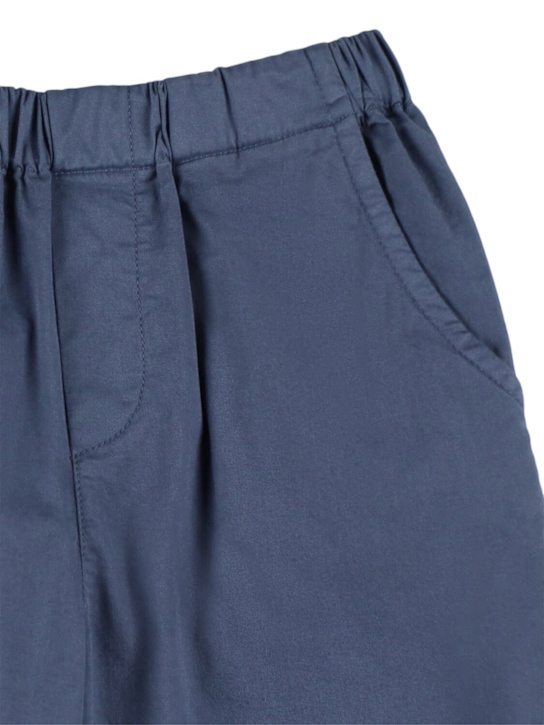 Babe & Tess: Stretch cotton shorts - Blue - kids-boys_1 | Luisa Via Roma