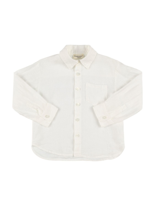 Babe & Tess: Linen shirt - White - kids-boys_0 | Luisa Via Roma