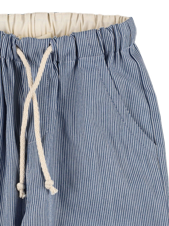 Babe & Tess: Striped cotton denim pants - Blue - kids-boys_1 | Luisa Via Roma