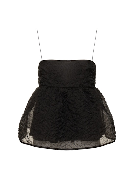 Cecilie Bahnsen: Selena nimbus matelassé top - Black - women_0 | Luisa Via Roma