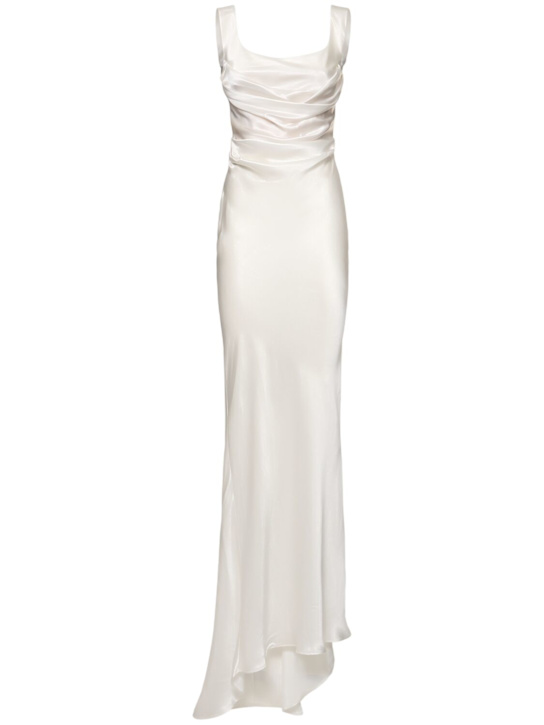 Giuseppe Di Morabito: Silk satin corset maxi dress - women_0 | Luisa Via Roma