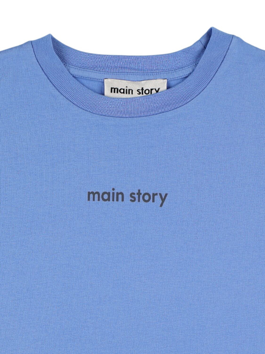 Main Story: Camiseta de jersey de algodón bordada - Azul - kids-boys_1 | Luisa Via Roma