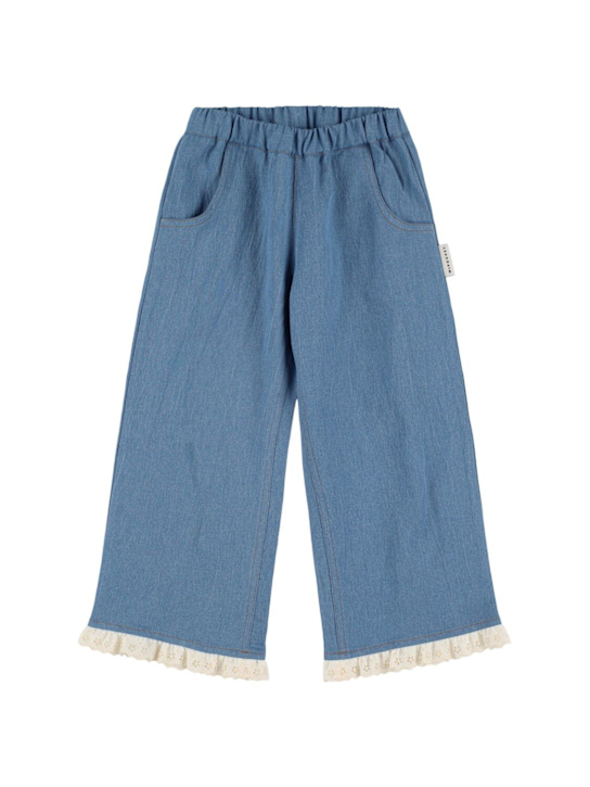 Mipounet: Pantaloni in misto cotone chambray - kids-girls_0 | Luisa Via Roma