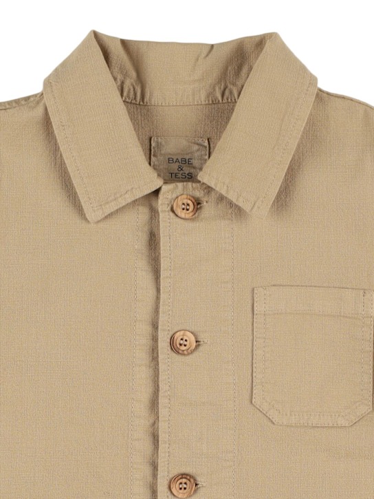 Babe & Tess: コットンブレンドギャバジンジャケット - キャメル - kids-boys_1 | Luisa Via Roma