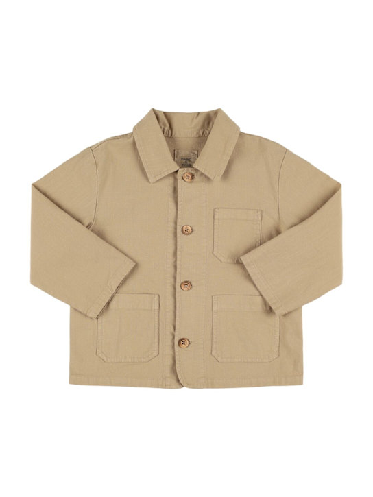 Babe & Tess: コットンブレンドギャバジンジャケット - キャメル - kids-boys_0 | Luisa Via Roma