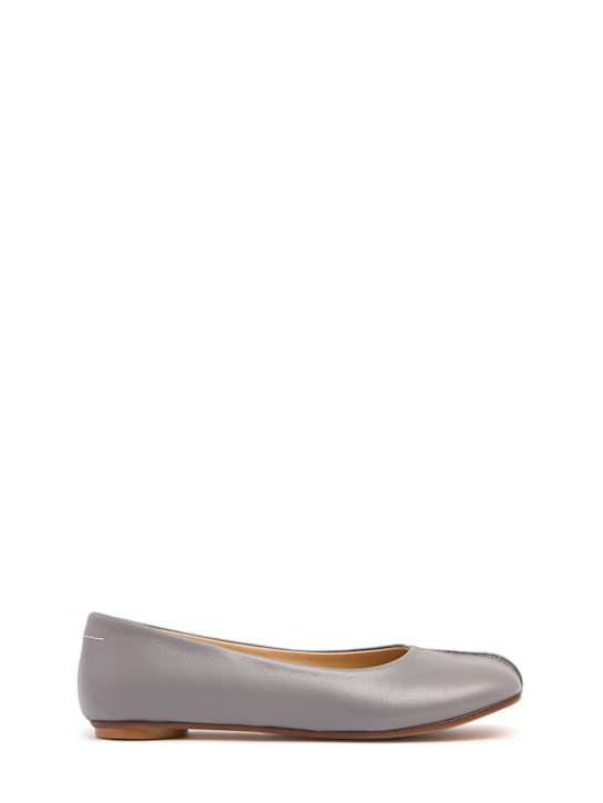 MM6 Maison Margiela: Leather ballerinas - Grey - kids-girls_0 | Luisa Via Roma