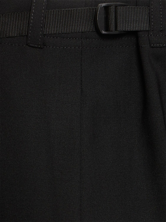 Seven Gauge: Tropical wool blend shorts - Black - men_4 | Luisa Via Roma