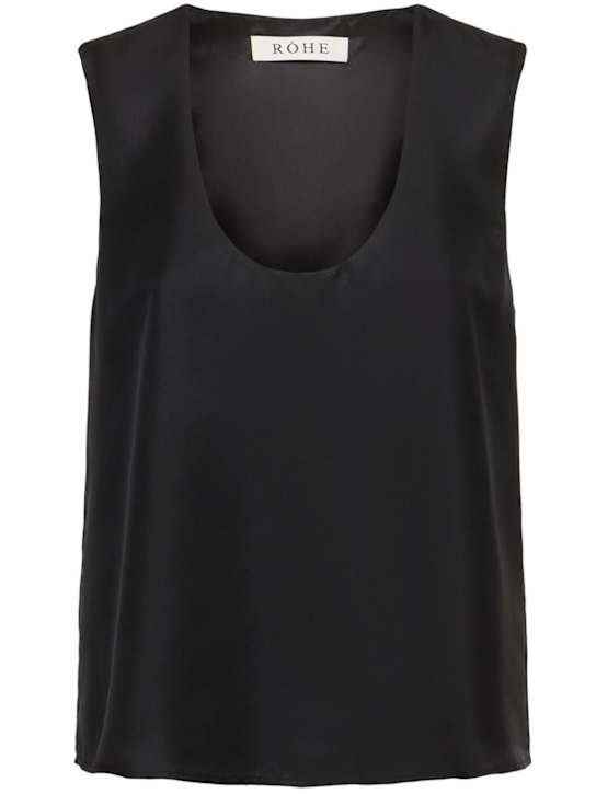 Róhe: Scoop-neck silk tank top - women_0 | Luisa Via Roma