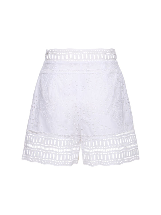 Ermanno Scervino: High waisted lace shorts - White - women_3 | Luisa Via Roma