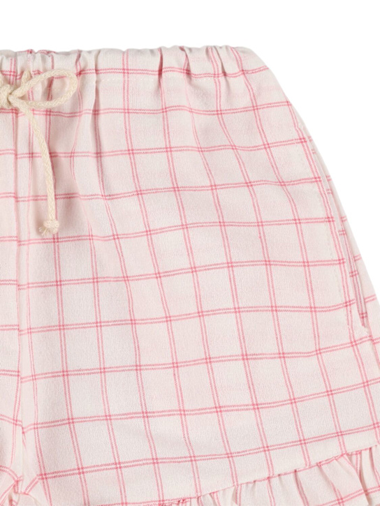 Babe & Tess: コットンブレンドハーフパンツ - ホワイト/ピンク - kids-girls_1 | Luisa Via Roma