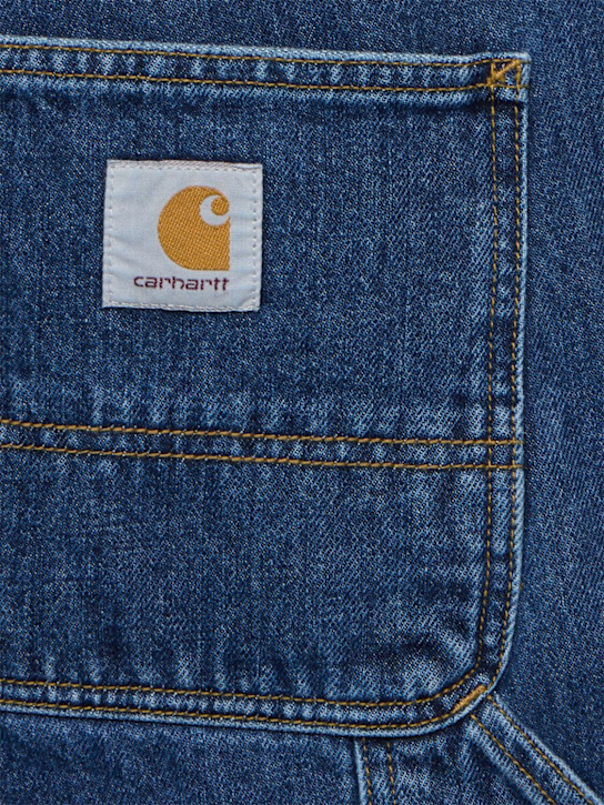 Carhartt WIP: Double Knee cotton denim shorts - Blue Stone Wash - men_4 | Luisa Via Roma