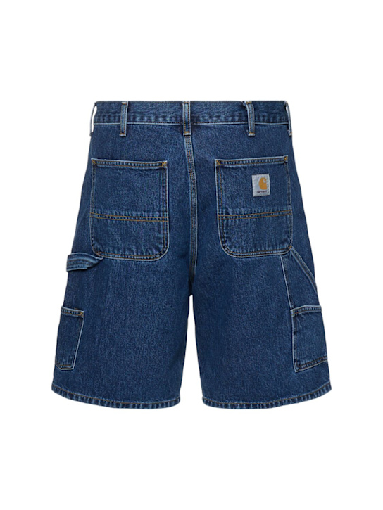Carhartt WIP: Double Knee cotton denim shorts - Blue Stone Wash - men_3 | Luisa Via Roma