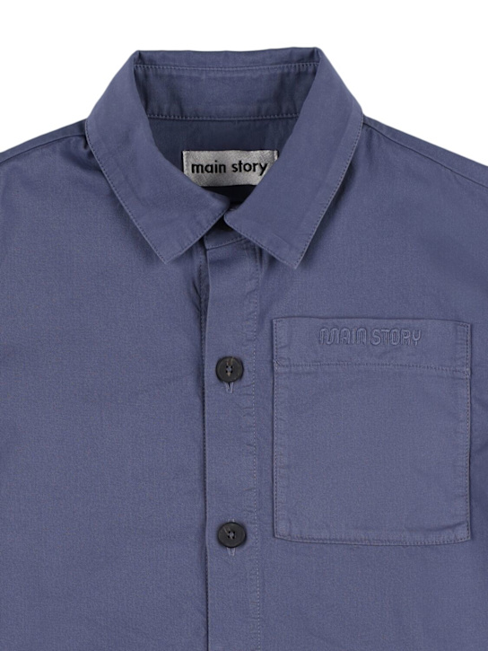 Main Story: Cotton twill shirt - Dark Blue - kids-boys_1 | Luisa Via Roma