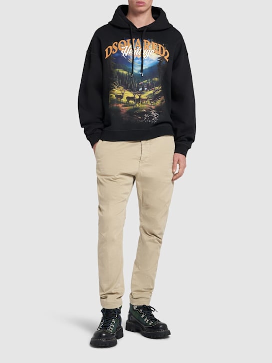 Dsquared2: Relax fit hoodie - Black - men_1 | Luisa Via Roma